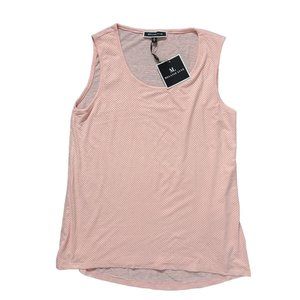 NWT Melanie Lyne Athleisure Perforated Front Detail Pink Tank Top Size M